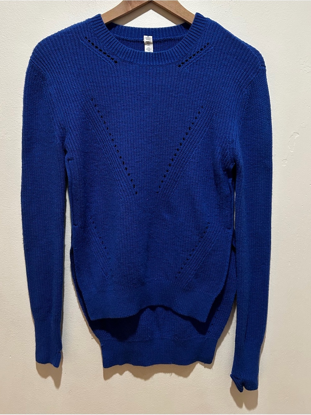 Lululemon Seva 100% Merino Wool Cobalt Harbor Blue Knit Sweater - Women’s Size 4